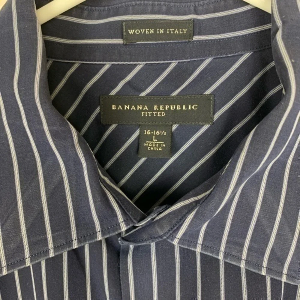 Banana Republic blue striped white size L Fitted